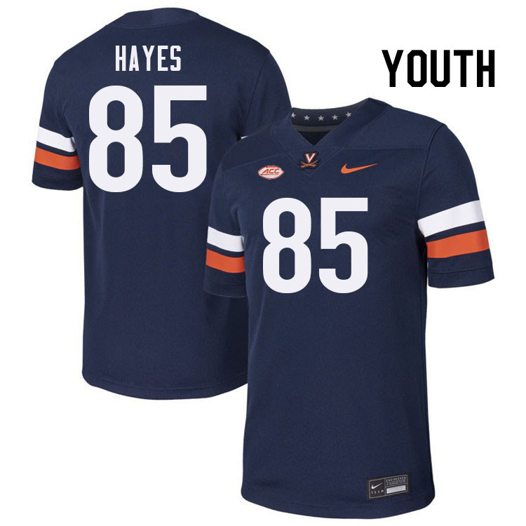 Youth Virginia Cavaliers #85 Jewett Hayes College Football Jerseys Stitched-Navy